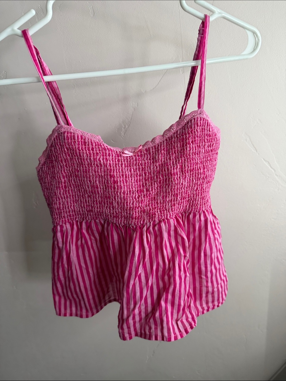 No Boundaries Hot Pink Smocked Strappy Chemise